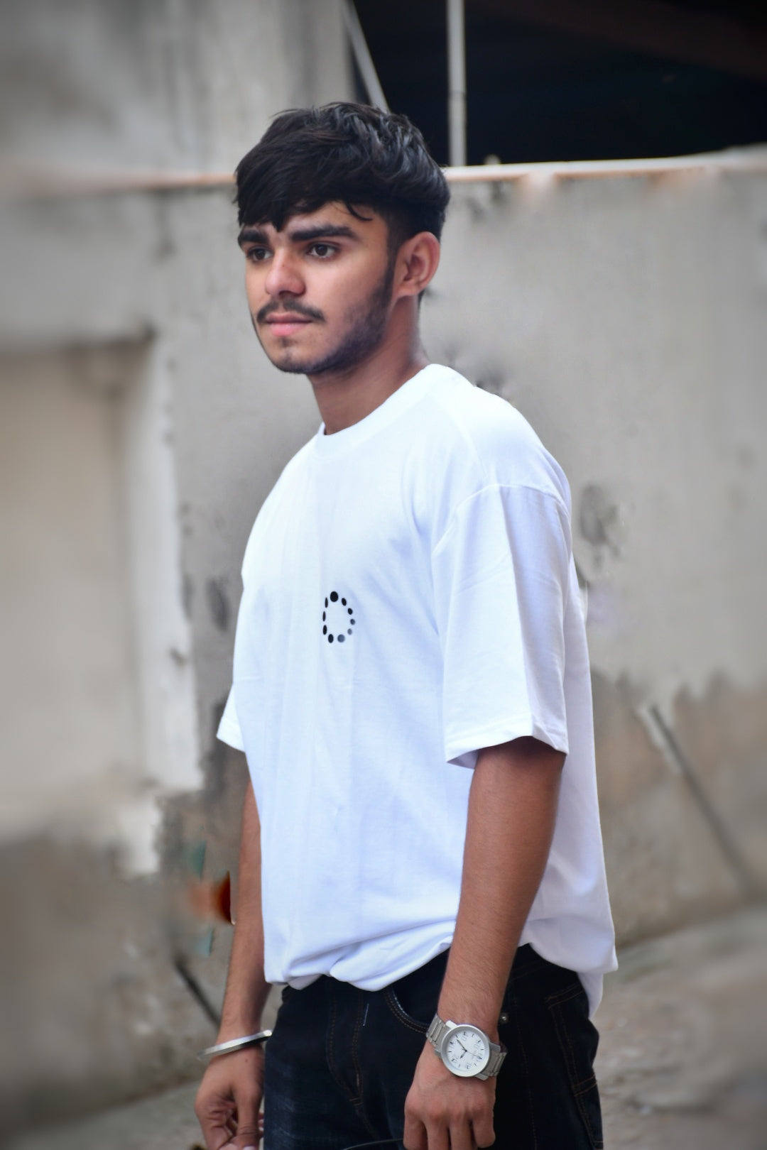 RESET Oversized Down Shoulder T-Shirt for Men | 240 GSM 100% Cotton Graphic Tee