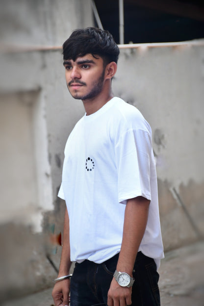 RESET Oversized Down Shoulder T-Shirt for Men | 240 GSM 100% Cotton Graphic Tee