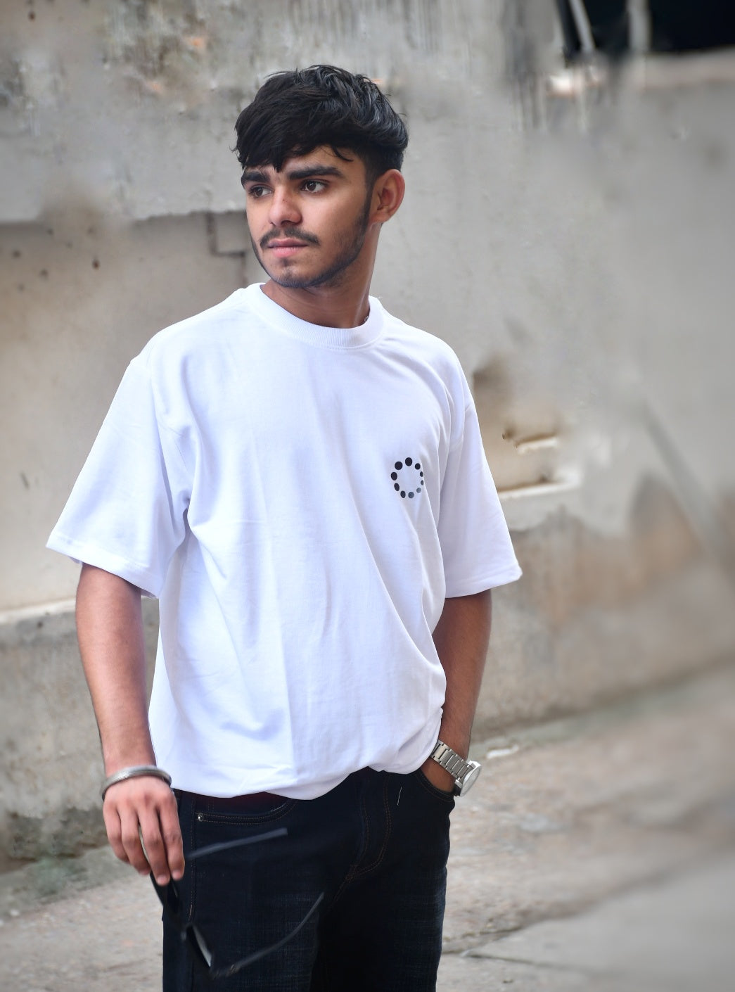 RESET Oversized Down Shoulder T-Shirt for Men | 240 GSM 100% Cotton Graphic Tee