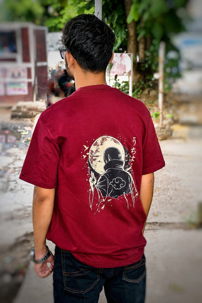 Naruto Itachi Uchiha Oversized T-Shirt for Men | 240 GSM Premium Cotton