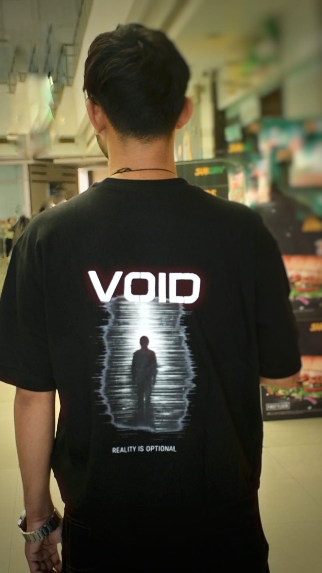 VOID Oversized Down Shoulder T-Shirt for Men | 240 GSM 100% Cotton Graphic Tee