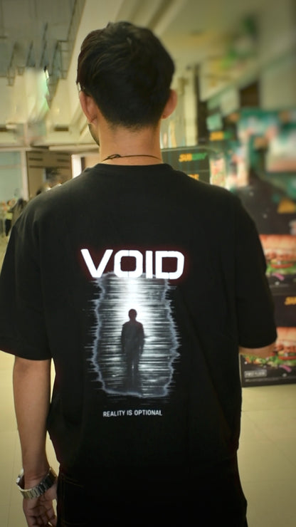 VOID Oversized Down Shoulder T-Shirt for Men | 240 GSM 100% Cotton Graphic Tee