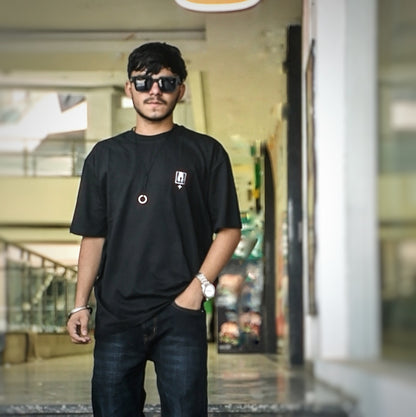 VOID Oversized Down Shoulder T-Shirt for Men | 240 GSM 100% Cotton Graphic Tee