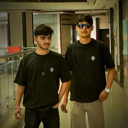 BLACKOUT Oversized Down Shoulder T-Shirt for Men | 240 GSM 100% Cotton Graphic Tee