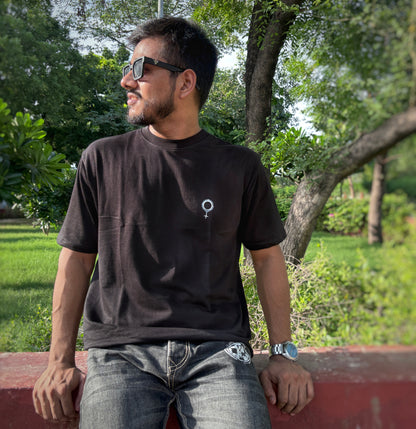 Eclipse Mind Oversized Down Shoulder T-Shirt for Men | 240 GSM 100% Cotton
