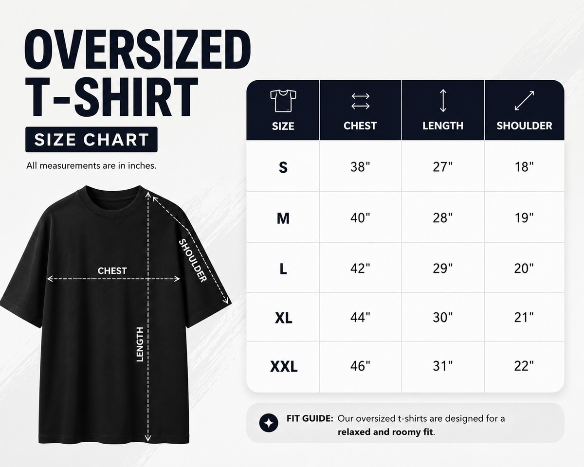 RESET Oversized Down Shoulder T-Shirt for Men | 240 GSM 100% Cotton Graphic Tee