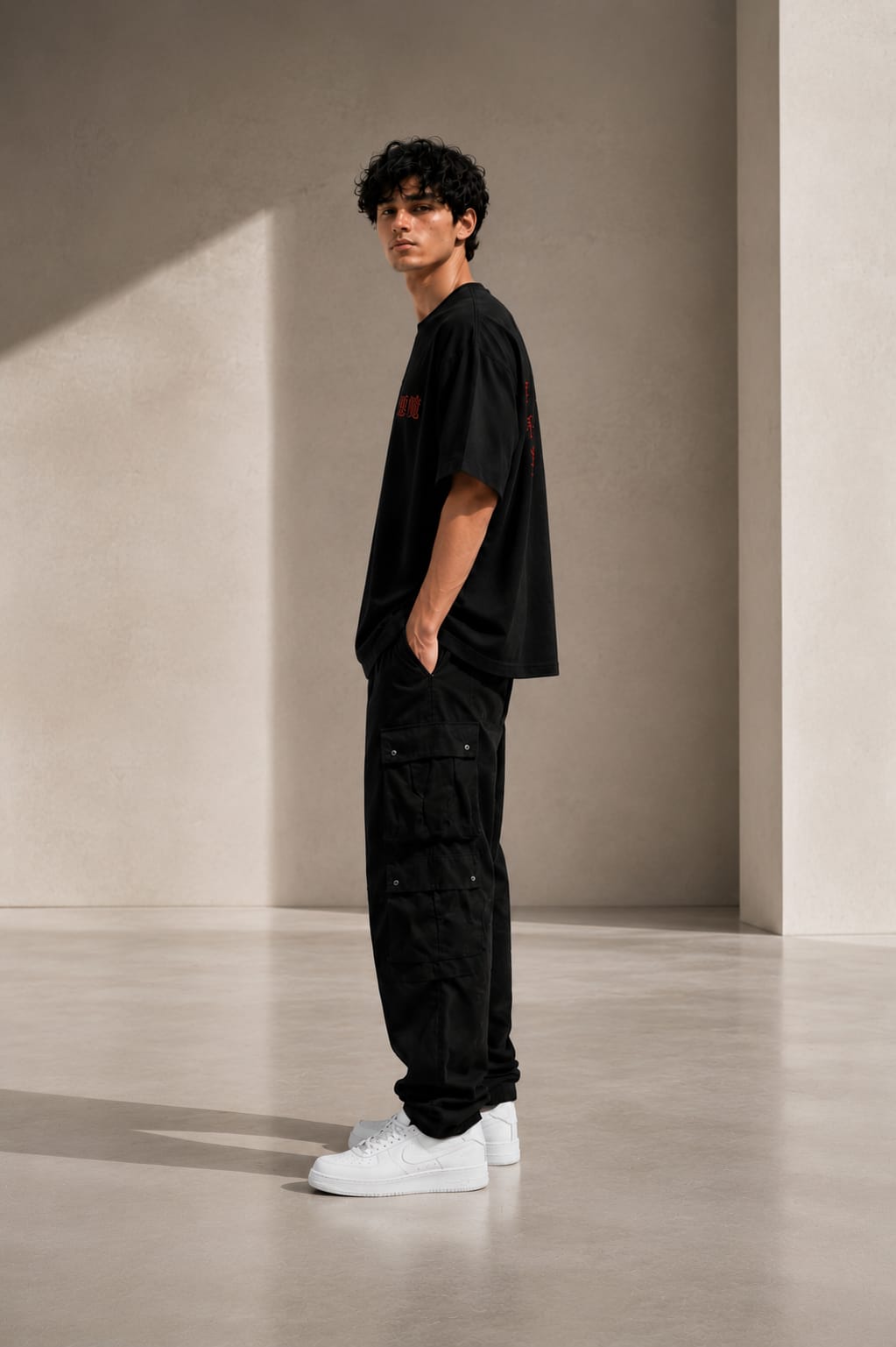 Oni Mask Oversized T-Shirt – 220 GSM Premium Cotton | Japanese Demon Graphic Drop Shoulder Tee