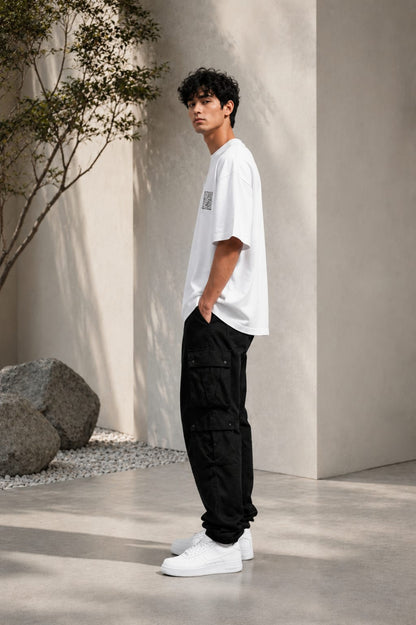Glitch Reality Oversized T-Shirt – 220 GSM Premium Cotton | Graphic Print Drop Shoulder Tee