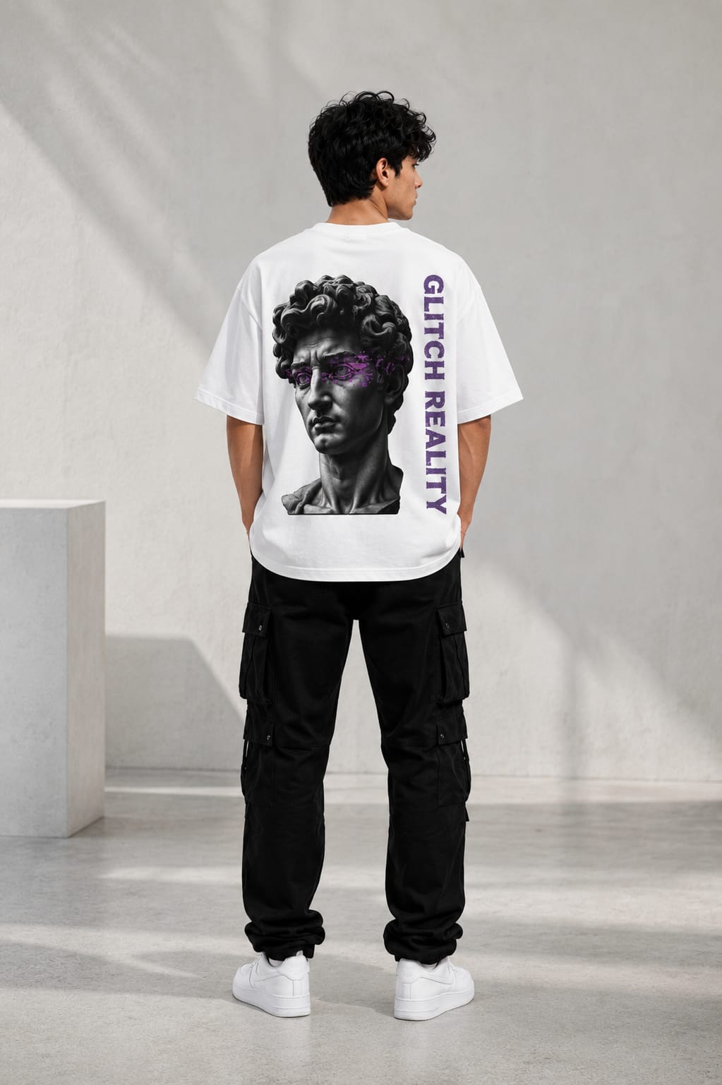 Glitch Reality Oversized T-Shirt – 220 GSM Premium Cotton | Graphic Print Drop Shoulder Tee