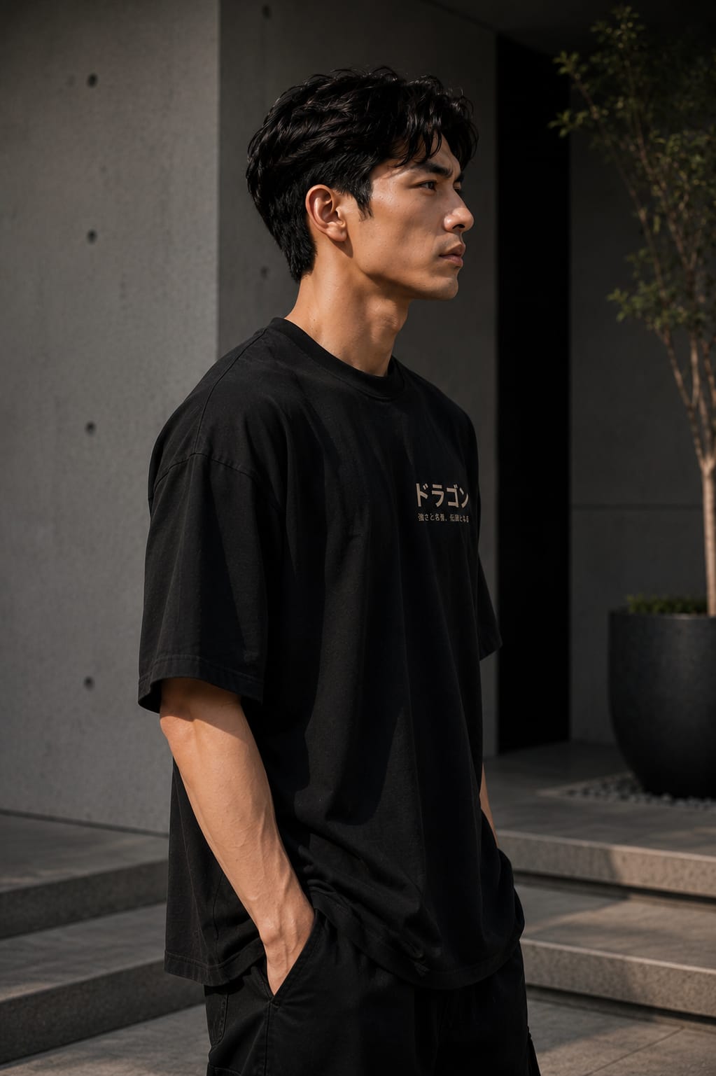 Dragon Spirit Oversized T-Shirt – 220 GSM Premium Cotton | Japanese Dragon Graphic Down Shoulder Tee