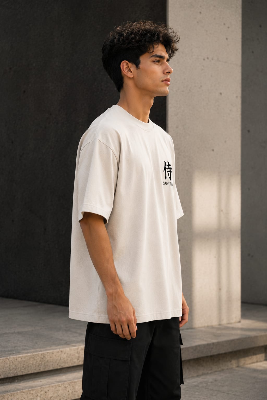 Ronin Warrior Oversized T-Shirt – 220 GSM Premium Cotton | Japanese Samurai Back Print | Drop Shoulder Tee