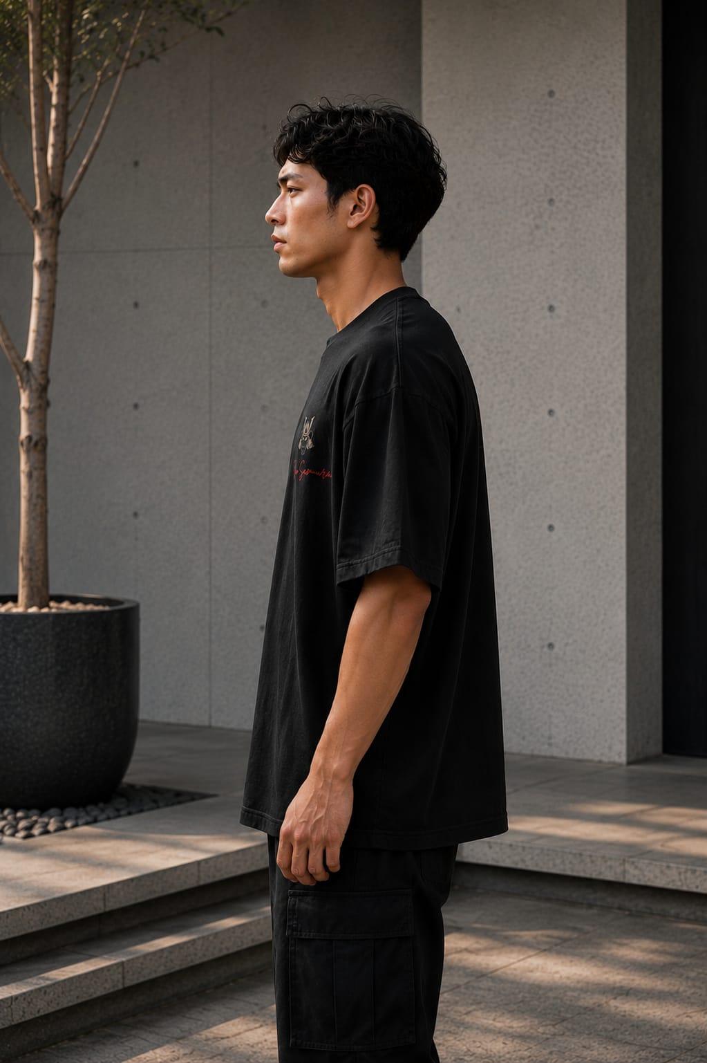 Dragon Spirit Oversized T-Shirt – 220 GSM Premium Cotton | Japanese Dragon Graphic Down Shoulder Tee