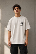 Ronin Warrior Oversized T-Shirt – 240 GSM Premium Cotton | Japanese Samurai Back Print | Drop Shoulder Tee