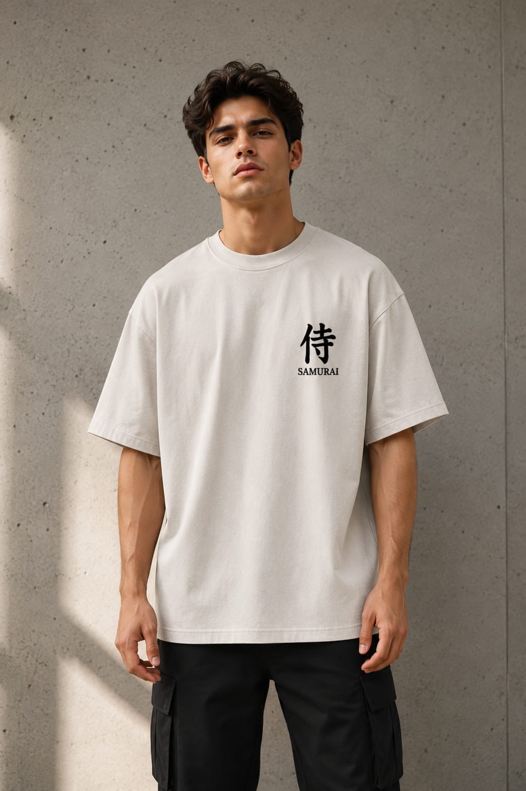 Ronin Warrior Oversized T-Shirt – 220 GSM Premium Cotton | Japanese Samurai Back Print | Drop Shoulder Tee