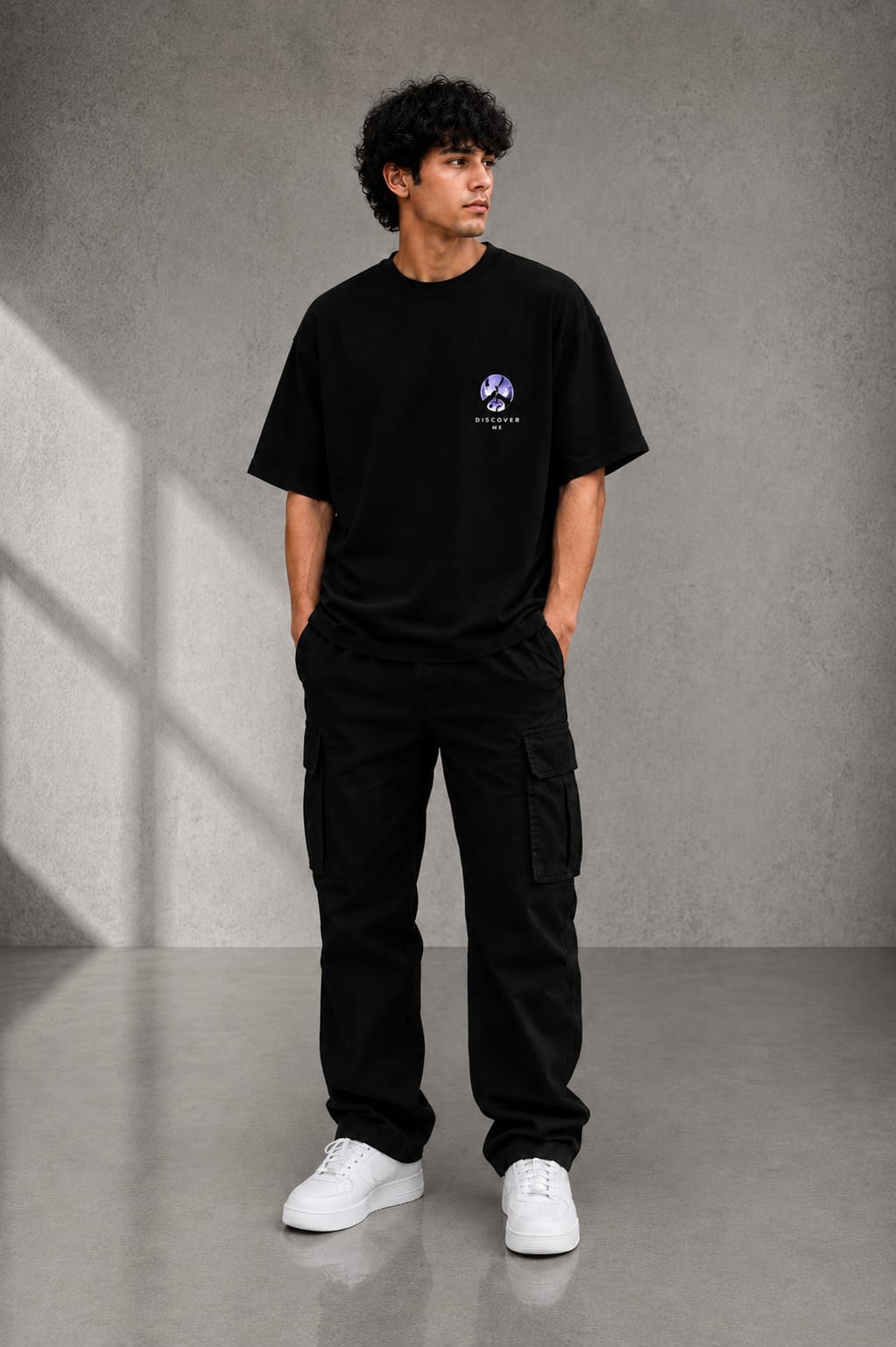 ASTRAL EXPLORER Oversized Down Shoulder T-Shirt for Men | 240 GSM 100% Cotton Graphic Tee