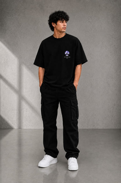 ASTRAL EXPLORER Oversized Down Shoulder T-Shirt for Men | 240 GSM 100% Cotton Graphic Tee