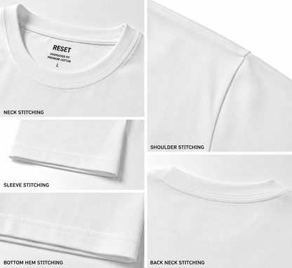 RESET Oversized Down Shoulder T-Shirt for Men | 240 GSM 100% Cotton Graphic Tee