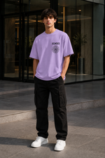 ECHOES Oversized Down Shoulder T-Shirt for Men | 240 GSM 100% Cotton Graphic Tee