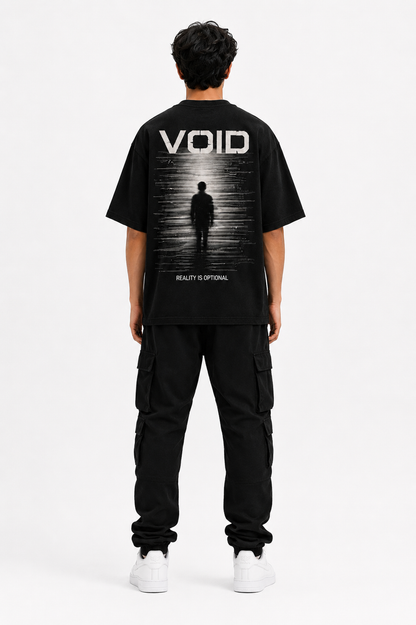 VOID Oversized Down Shoulder T-Shirt for Men | 240 GSM 100% Cotton Graphic Tee