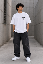 SHADOW PLAY Oversized Down Shoulder T-Shirt for Men | 240 GSM 100% Cotton Graphic Tee
