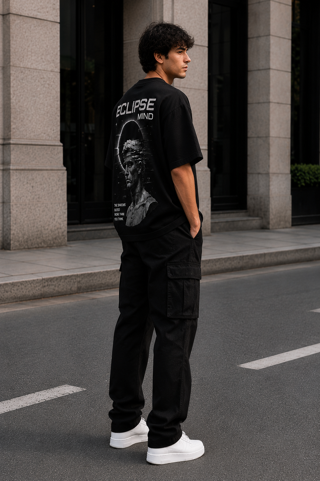 Eclipse Mind Oversized Down Shoulder T-Shirt for Men | 240 GSM 100% Cotton
