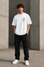 RESET Oversized Down Shoulder T-Shirt for Men | 240 GSM 100% Cotton Graphic Tee