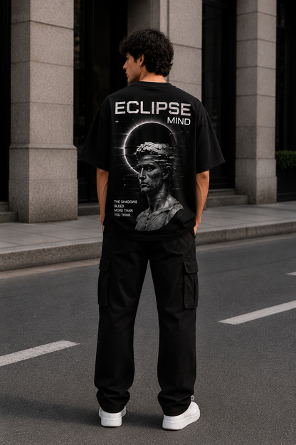Eclipse Mind Oversized Down Shoulder T-Shirt for Men | 240 GSM 100% Cotton
