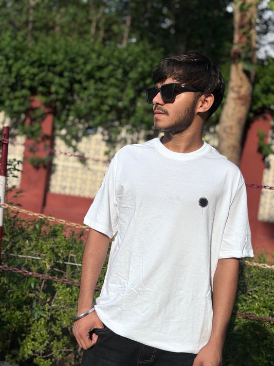 OVER THINKER Oversized Down Shoulder T-Shirt for Men | 240 GSM 100% Cotton Graphic Tee