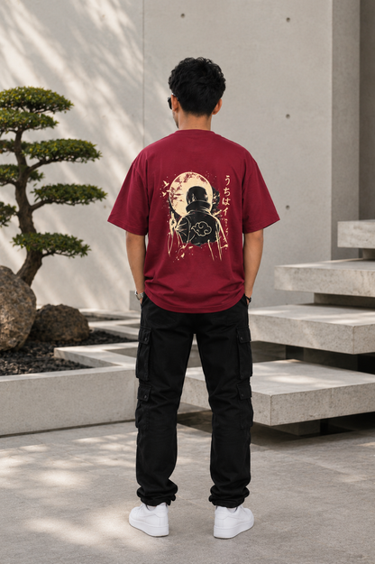 Naruto Itachi Uchiha Oversized T-Shirt for Men | 240 GSM Premium Cotton